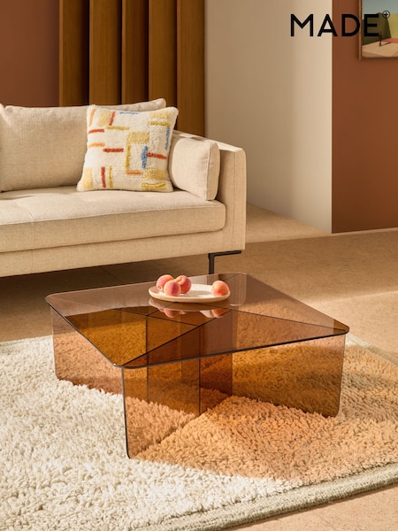 MADE.COM Caramel Glass Oki Coffee Table (D87793) | £349