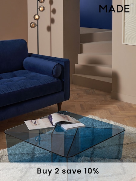MADE.COM Blue Glass Oki Coffee Table (D87794) | £349