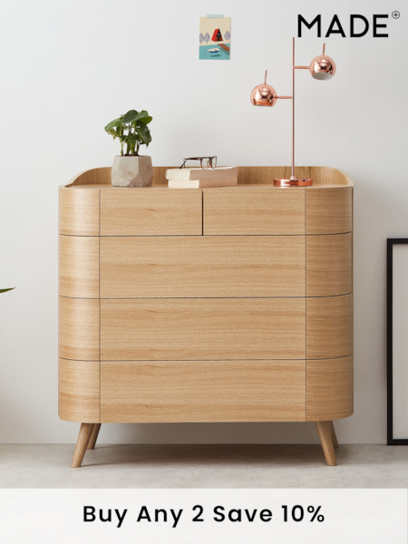 MADE.COM Oak Odie 5 Drawer Chest of Drawers (D87804) | £1,099