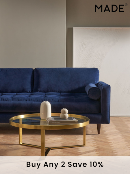 MADE.COM Brushed Brass/Glass Aula Round Coffee Table (D87820) | £449