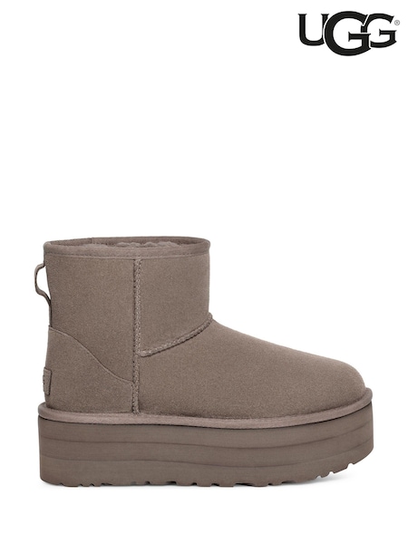 UGG Grey Classic Mini Platform Boots (D88314) | £175
