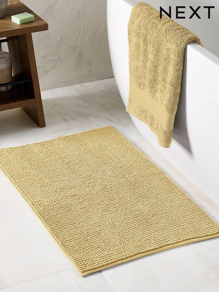 Ochre Yellow Bobble Bath Mat (D89684) | £10