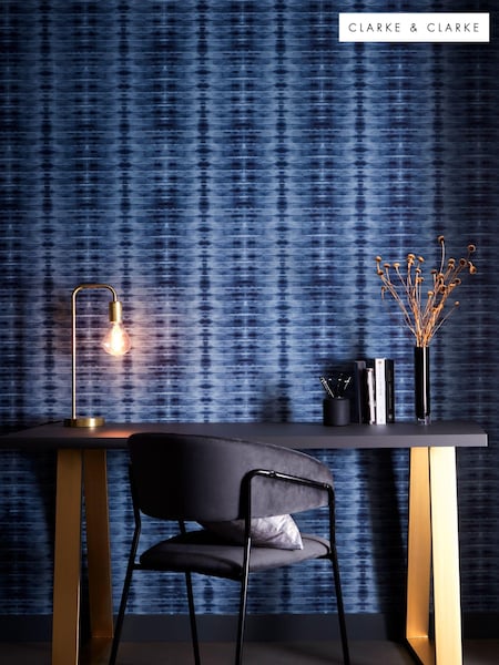 Clarke and Clarke Blue Eterea 10.05M Wallpaper (D90328) | £46
