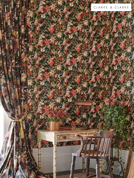 Clarke and Clarke Red Lilium 10.05M Wallpaper (D90338) | £50