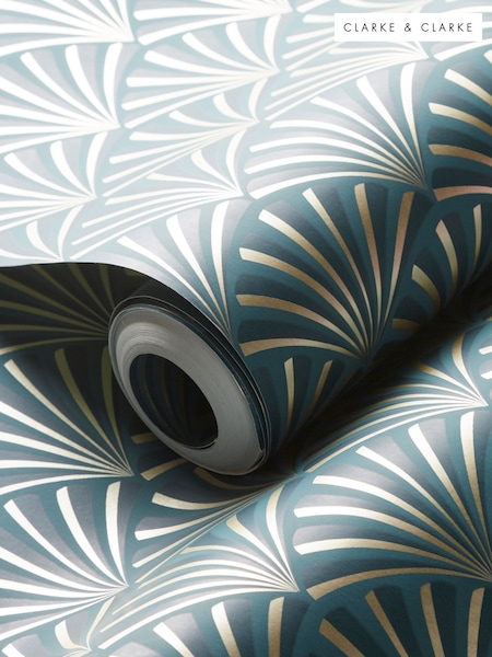 Clarke and Clarke Blue Chrysler 10.05M Wallpaper (D90368) | £50