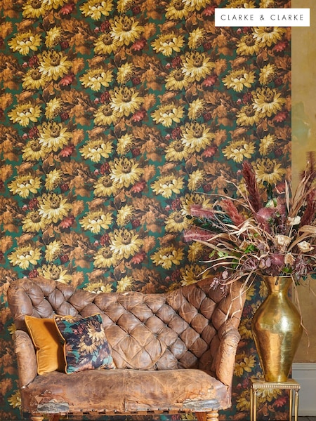 Clarke and Clarke Green Sunforest 10.05M Wallpaper (D90371) | £50