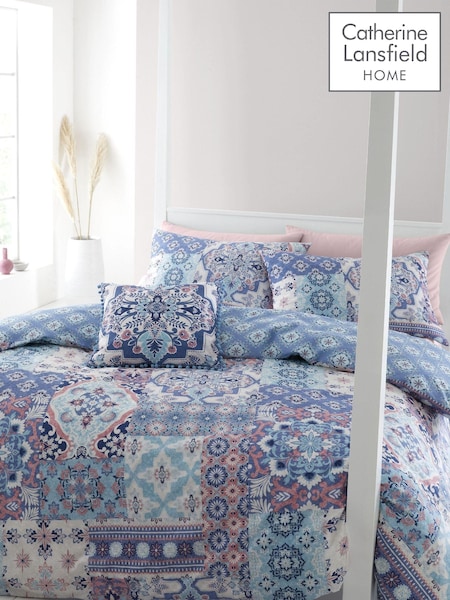 Catherine Lansfield Blue Boho Patchwork Pillowcases (D90449) | £17 - £28
