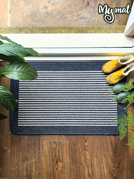 My Mat Blue Stain Resistant Stripe Mat (D90484) | £27