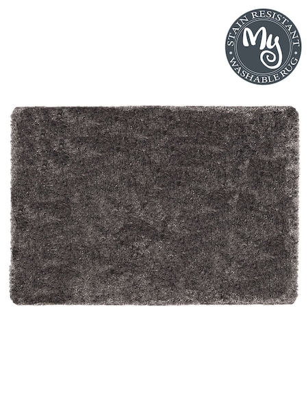 My Lux Grey Washable Rug (D90505) | £38