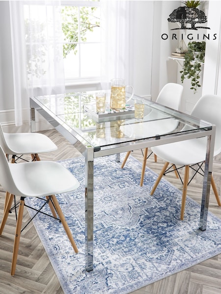 Origins Blue Easy Care Washable Garda Rug (D90512) | £40 - £115