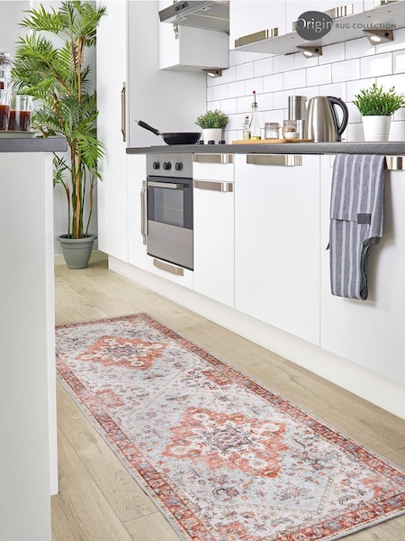 Origins Red Easy Care Washable Marrakesh Runner (D90515) | £45