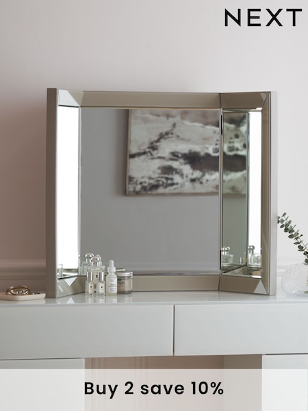 Dark Natural Sloane Collection Luxe Dressing Table Mirror (D91715) | £150