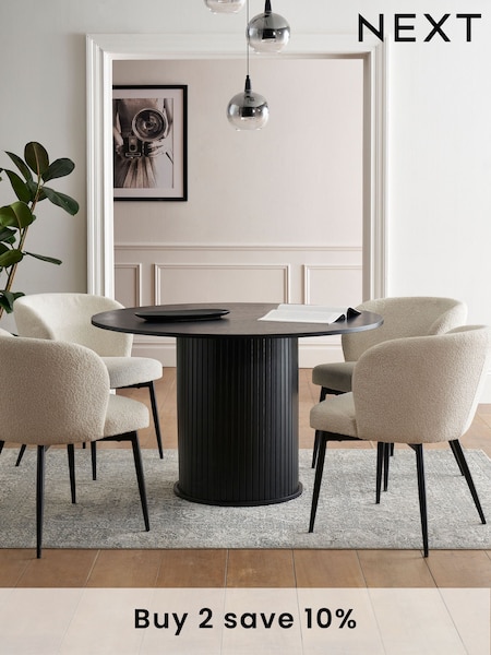 Black Conway Oak Veneer Dining Table (D93278) | £499