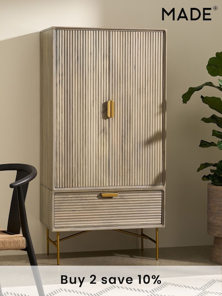 MADE.COM Grey Haines Tall Cabinet (D94363) | £999