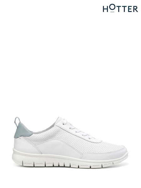 Hotter White & Blue Regular Fit Gravity II Lace-Up Shoes (D95416) | £89