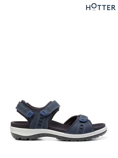 Hotter Blue Hotter Walk II Touch Fastening X Wide Sandals (D95481) | £99