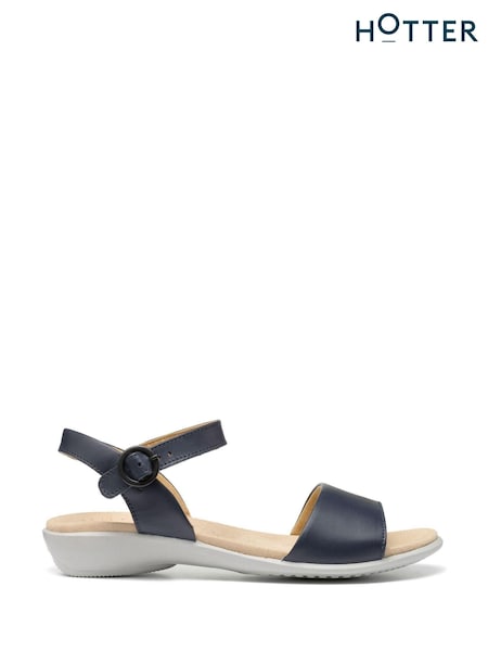 Hotter Blue Hotter Tropic Buckle Wide Fit Metallic Sandals (D95488) | £79