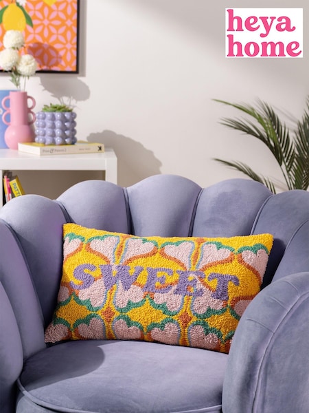 heya home Multicolour Sweet Slogan Cotton Knitted Woven Cushion (D95641) | £22