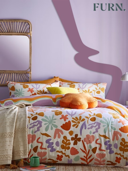 furn. Pink Amelie Floral Reversible Duvet Cover and Pillowcase Set (D95750) | £16 - £32