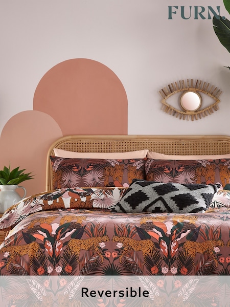 furn. Purple Kaihalulu Abstract Jungle Reversible Duvet Cover and Pillowcase Set (D95772) | £16 - £27