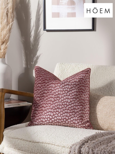 HÖEM Plaster Pink 45 x 45cm Lanzo Cut Velvet Spot Cushion (D95778) | £17
