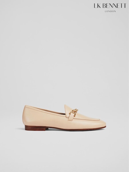 LK Bennett Nude Leather Adalynn Snaffle Loafers (D95790) | £259