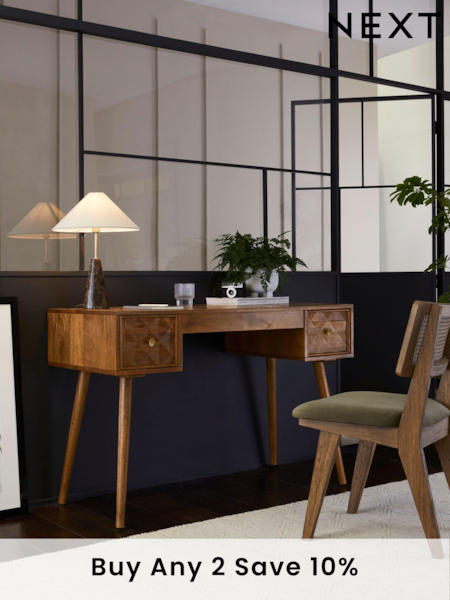 Dark Mango Wood Lloyd Mango Wood Desk (D96142) | £599