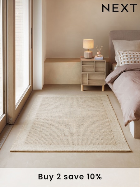 Natural Elea Border Rug (D96163) | £55 - £185