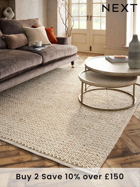 Natural Knit Effect Rug (D96164) | £110 - £290