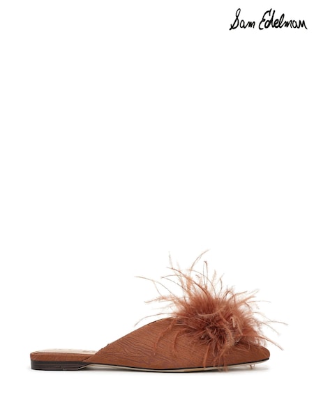 Brown - Sam Edelman Khai Feather Regular Fit Mules