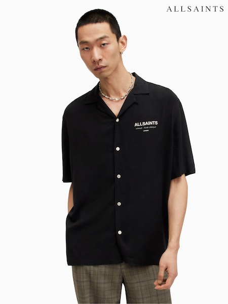 AllSaints Black Underground Short Sleeve Shirt (D97697) | £99