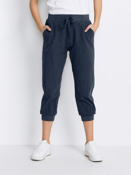 Kaffe Naya Capri Cropped 100% Cotton Trousers (D97962) | £35