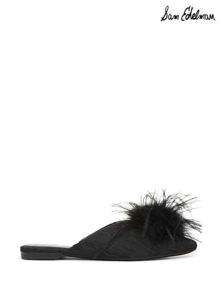 Black - Sam Edelman Khai Feather Regular Fit Mules