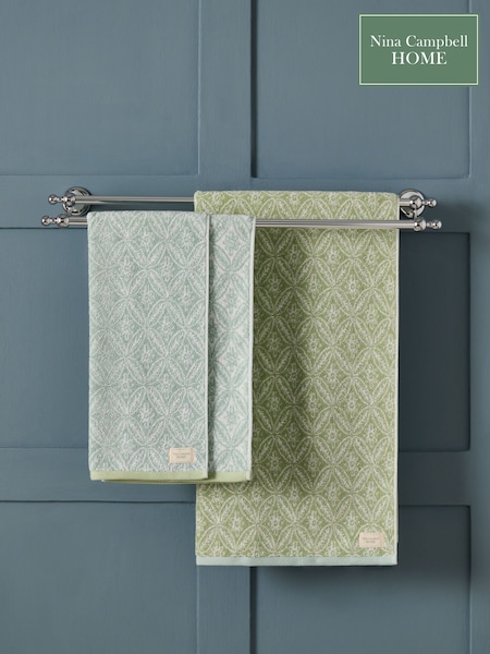 Nina Campbell Aqua Kyoto 100% Cotton Towel (D99096) | £14 - £24