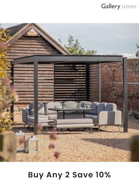 Gallery Home Black Garden Freagh Pergola (D99176) | £2,650