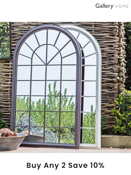Gallery Home Brown Bovedy Outdoor Mirror Ember (D99197) | £150