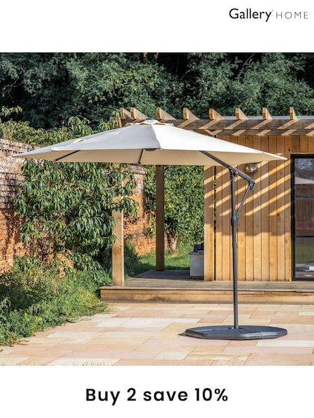 Gallery Home Cream Garden Ballylar 3M Cantilever Parasol (D99216) | £155