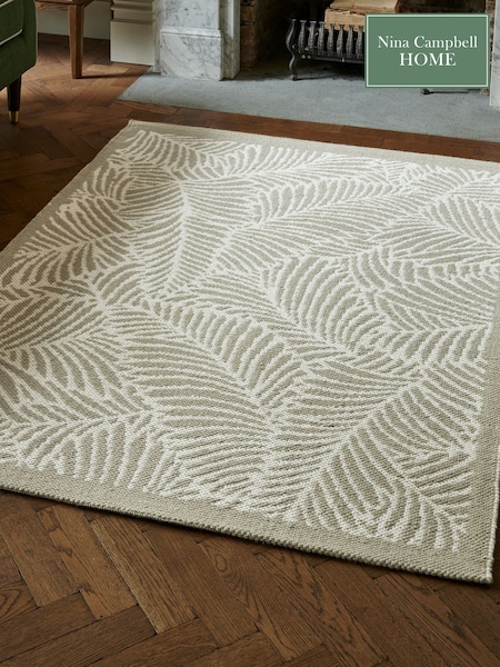 Nina Campbell Natural Tree Fer Flatweave Wool Rug (D99277) | £140 - £350