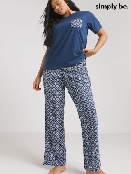 Simply Be Blue Pretty Secrets Value Pyjama Set (E00170) | £15