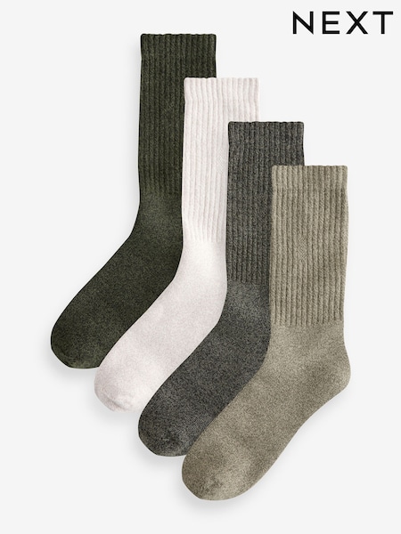 Green/Cream Heavyweight Socks 4 Pack (E00248) | £7.50