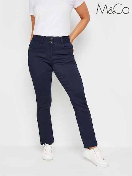 M&Co Blue Lift And Shape Straight Leg Jeans (E00267) | £39
