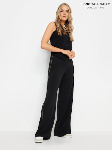 Long Tall Sally Black Side Stripe Trousers (E00268) | £37