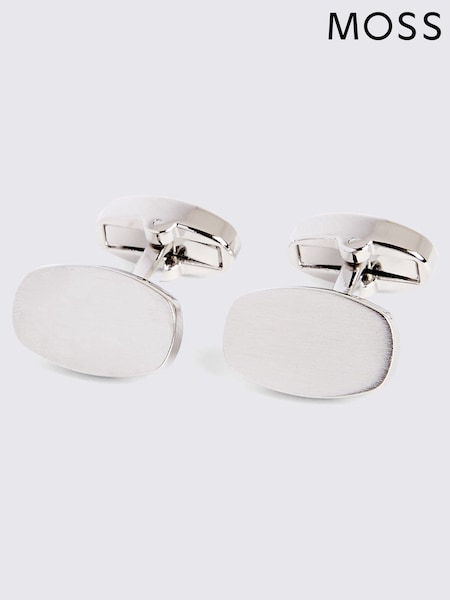 MOSS Grey Brushed Cufflinks (E00329) | £30
