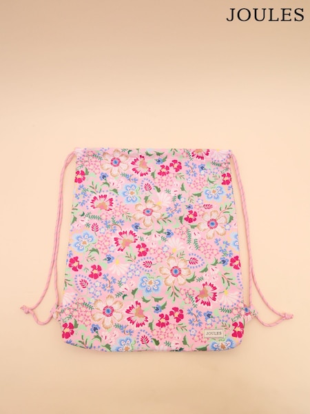 Joules Adventurer Pink Floral Drawstring Bag (E00723) | £15