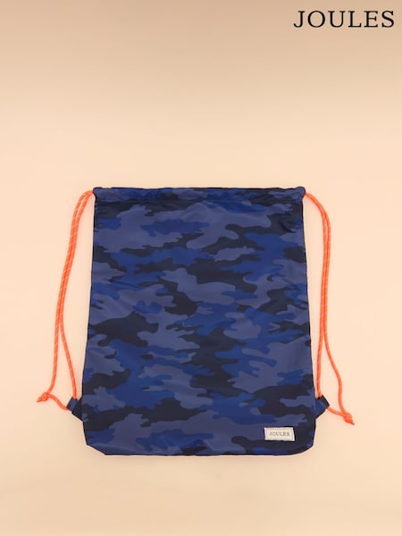 Joules Kids' Adventurer Navy Blue Camo Drawstring Bag (E00726) | £15