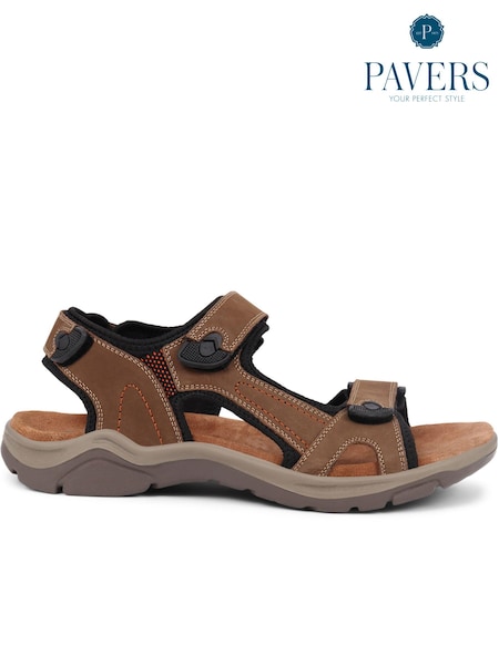 Pavers Brown Pavers Adjustable Leather Sandals (E00747) | £40