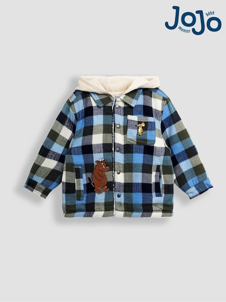 JoJo Maman Bébé Natural The Gruffalo Check Hooded Shacket (E00809) | £25