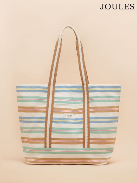 Joules Promenade Stripe Canvas Beach Bag (E01142) | £26