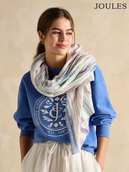 Joules Orla Multi Lightweight Cotton Scarf (E01407) | £25