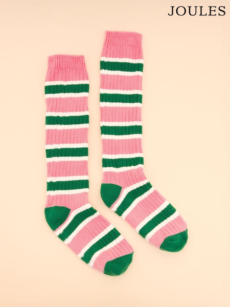 Joules Women's Wader Pink Welly Socks (E01471) | £10